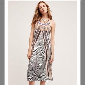 Anthropologie silk patterned dress